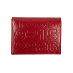 Leather Number Embossed Cardholder Wallet // Red