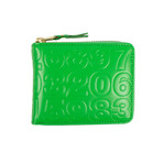 Leather Number Embossed Small Wallet // Green