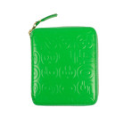 Leather Number Embossed Patchwork Square Wallet // Green