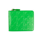 Leather Star Cardholder Zip Around Wallet // Green