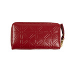 Leather Star Embossed Mini Wallet Coin Purse // Red