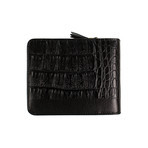 Reptile Leather Patchwork Cardholder Wallet // Black