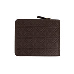 Leather Star Cardholder Zip Around Wallet // Brown