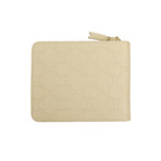 Leather Clover Cardholder Zip Around Wallet // Ivory