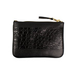Reptile Leather Patchwork Wallet Pouch // Black