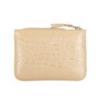 Reptile Leather Patchwork Wallet Pouch // Beige