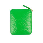Leather Number Embossed Patchwork Square Wallet // Green