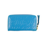 Leather Number Embossed Mini Wallet Coin Purse // Blue