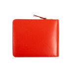 Leather Cardholder Zip Around Wallet // Red