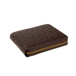 Leather Star Embossed Small Wallet // Brown