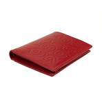 Leather Number Embossed Cardholder Wallet // Red