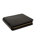 Reptile Leather Patchwork Cardholder Wallet // Black