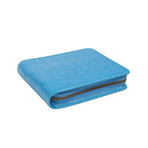 Leather Star Cardholder Zip Around Wallet // Blue