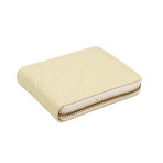 Leather Clover Embossed Small Wallet // Ivory