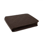 Leather Clover Cardholder Zip Around Wallet // Brown