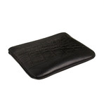 Reptile Leather Patchwork Wallet Pouch // Black