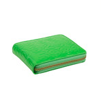 Leather Number Embossed Small Wallet // Green