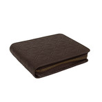 Leather Star Cardholder Zip Around Wallet // Brown