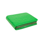 Leather Star Cardholder Zip Around Wallet // Green