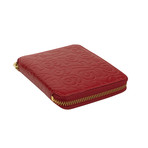 Leather Number Embossed Patchwork Square Wallet // Red