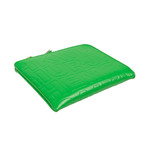 Leather Letter Embossed Slim Wallet // Green