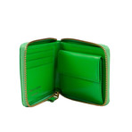 Leather Number Embossed Small Wallet // Green