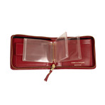 Leather Star Cardholder Zip Around Wallet // Red