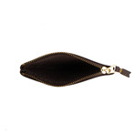 Leather Letter Embossed Wallet Pouch // Brown