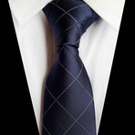 Handmade Silk Tie // Royal Navy Blue Cross Stripe