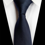 Handmade Silk Tie // Navy Polka