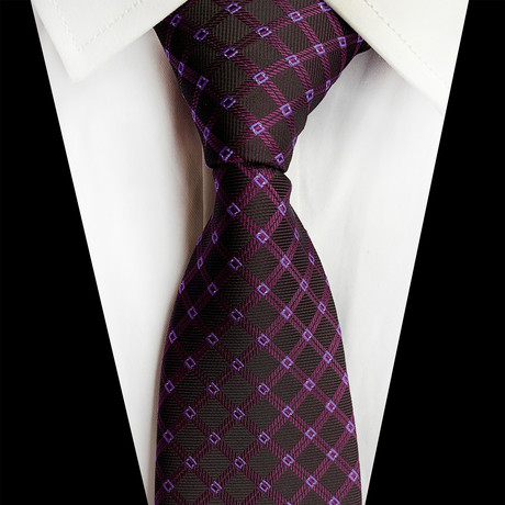 Handmade Silk Tie // Rich Purple Tile