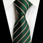 Handmade Silk Tie // Green Stripe