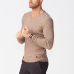 Isaac V-Neck Sweater // Beige (XL)