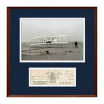 Orville Wright Signed Check Autograph Display