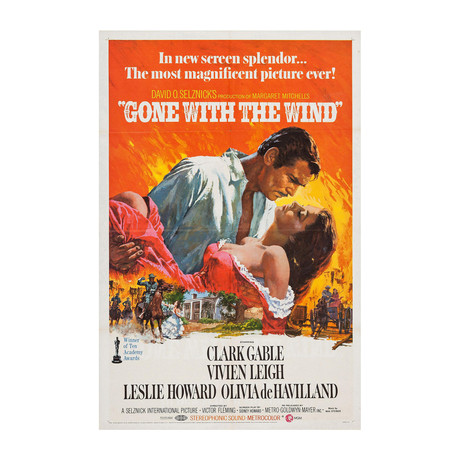 Original Gone With The Wind Re-Release Movie Poster