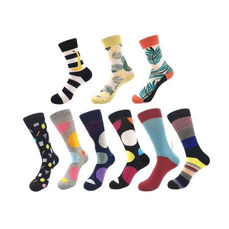 Assorted Soft Cotton Socks Bundle 7 // Multicolor // Pack of 9