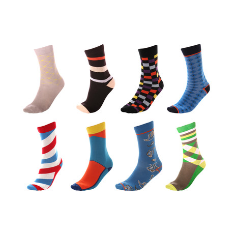 Assorted Soft Cotton Socks Bundle 18 // Multicolor // Pack of 8