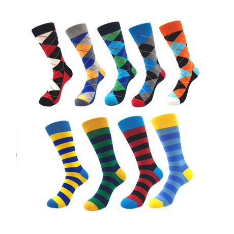 Assorted Soft Cotton Socks Bundle 27 // Multicolor // Pack of 9