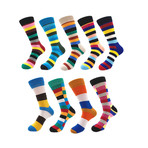 Assorted Soft Cotton Socks Bundle 22 // Multicolor // Pack of 9