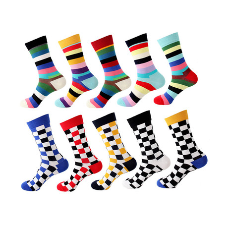 Assorted Soft Cotton Socks Bundle 6 // Multicolor // Pack of 10