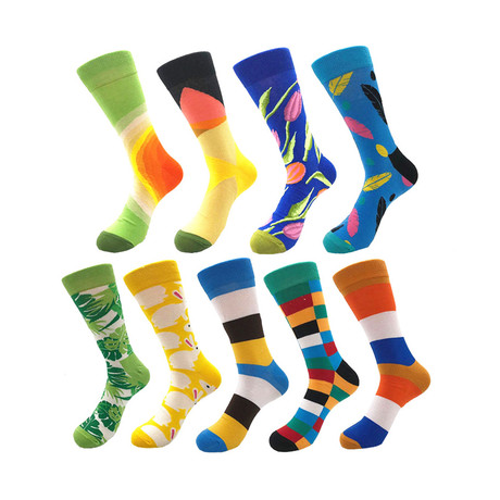 Assorted Soft Cotton Socks Bundle 9 // Multicolor // Pack of 9