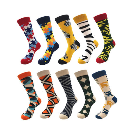 Assorted Soft Cotton Socks Bundle 25 // Multicolor // Pack of 10