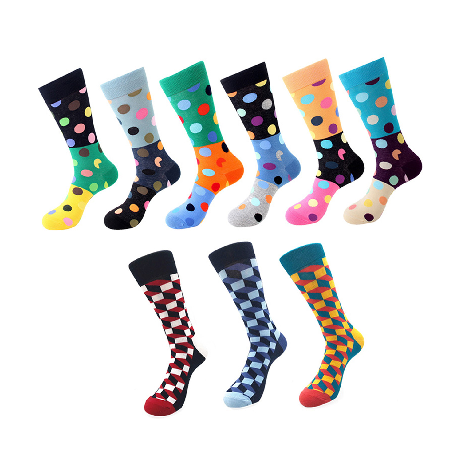 Assorted Soft Cotton Socks Bundle 23 // Multicolor // Pack of 9 ...