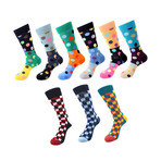 Assorted Soft Cotton Socks Bundle 23 // Multicolor // Pack of 9