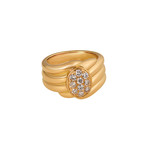 Vintage Van Cleef & Arpels 18k Yellow Gold Diamond Wave Ring // Ring Size: 5.25