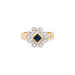 Vintage Palazzolo 18k Two-Tone Gold Diamond + Sapphire Ring // Ring Size: 7