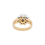 Vintage Palazzolo 18k Two-Tone Gold Diamond + Sapphire Ring // Ring Size: 7