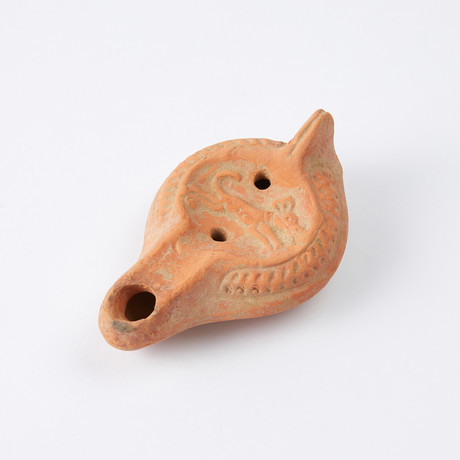 Ancient Carthage // Oil Lamp With Canine