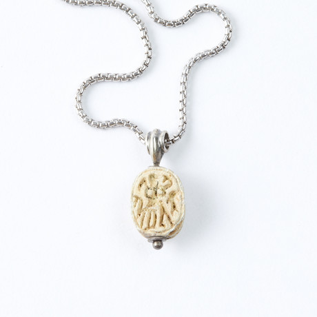 Ancient Egyptian Scarab // Silver Pendant