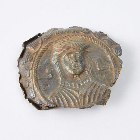 Roman Silver Roundel with Facing Lady // 5th - 7th Century AD